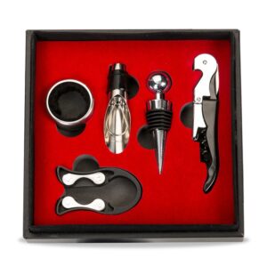KIT VINHO  ESTOJO DE COURO 5 PEÇAS