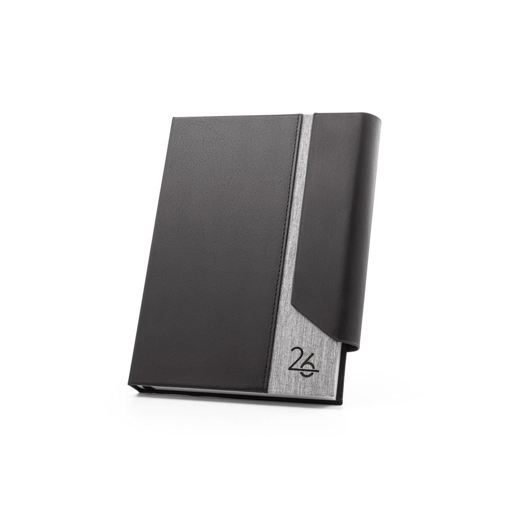 Agenda A5 em PU (58% reciclado) e PET reciclado (100% rPET) 300D