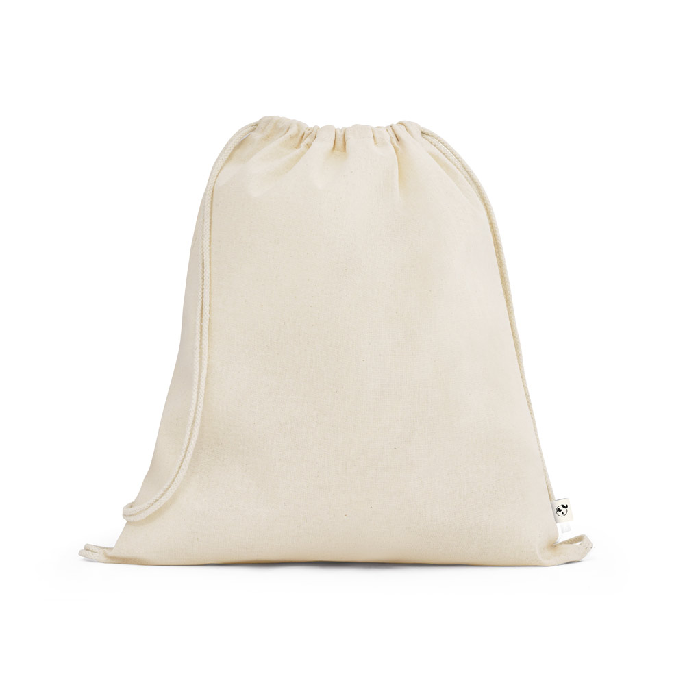 Sacola tipo mochila 100% algodão orgânico (140 g/m²)
