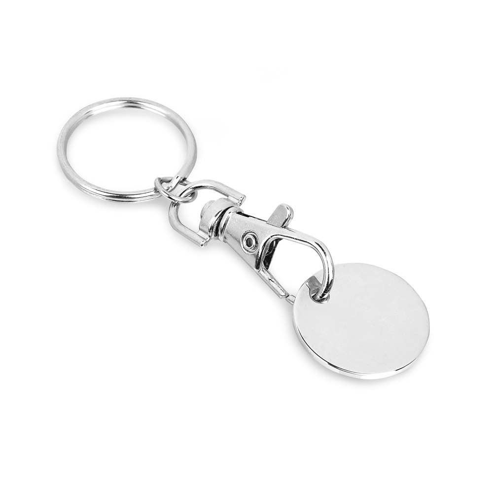 Chaveiro em metal com formato de moeda