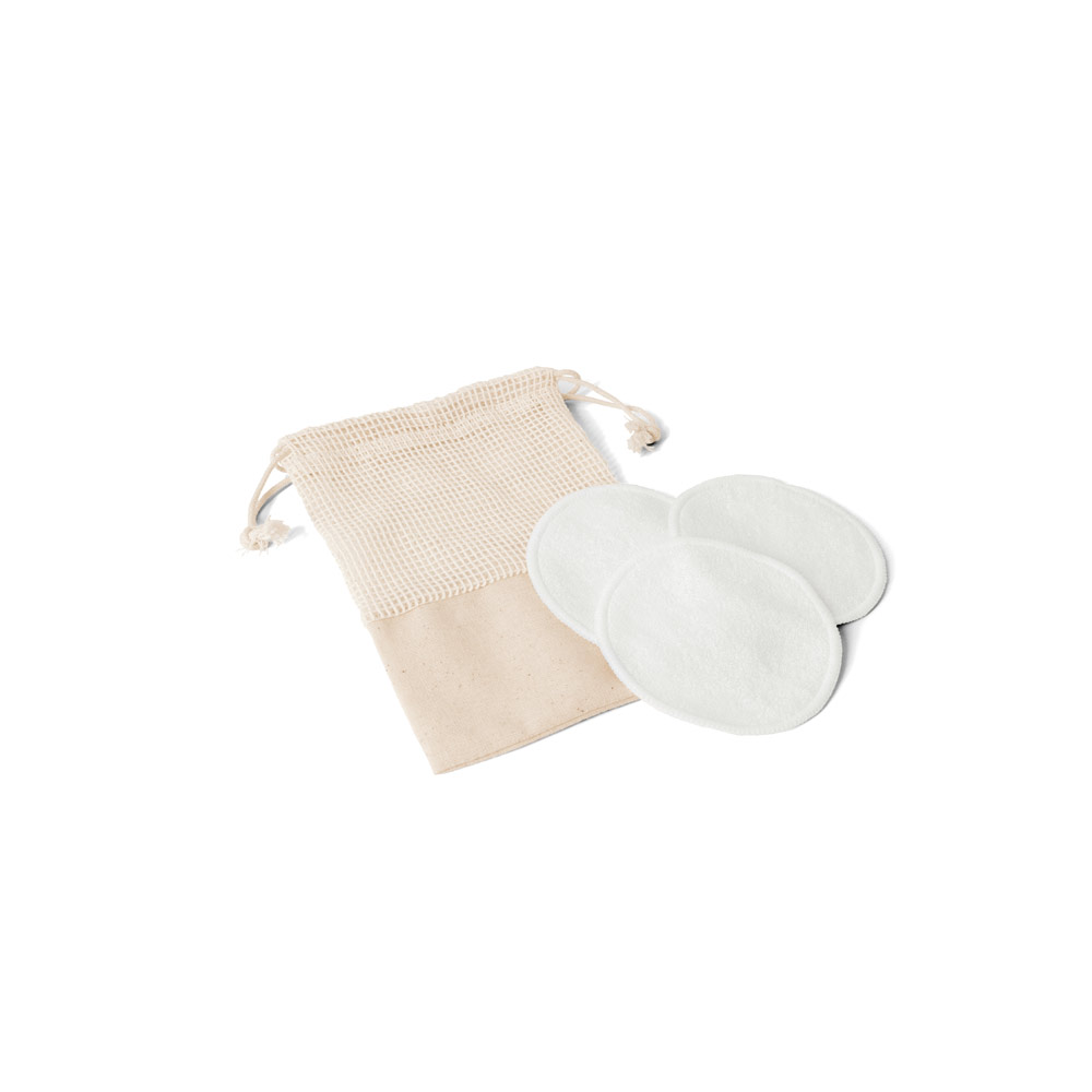 Conjunto de 3 discos de limpeza facial laváveis e reutilizáveis
