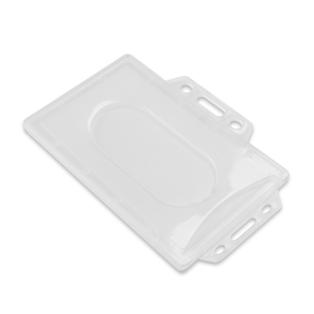 Porta-crachá em PP, com possibilidade de ser utilizado tanto na vertical como na horizontal
