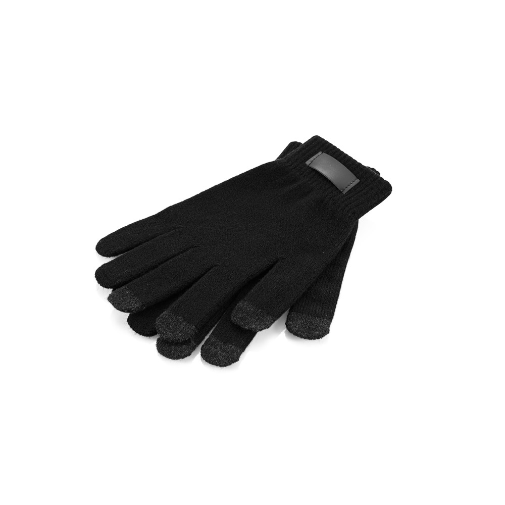 Luvas em poliéster 100% reciclado, com pontas touch